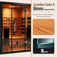 3 Person Full Spectrum Infrared Sauna with Red Light, Canadian Red Cedar