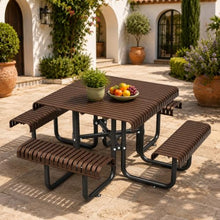 KEIKI Heavy Duty Outdoor Picnic Dining Table and Chairs Bench Set for 4-8