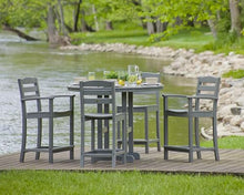 POLYWOOD La Casa Café 5-Piece Round Dining Set - Sand - All-Weather Outdoor Patio Furniture - HDPE Lumber - Coastal Style Table and 4 Chairs
