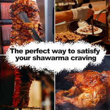 Professional Vertical Electric Gas Grill, Barbecue Kebab for Bars And Restaurants, Gyro Shawarma Grill with Oil Collection Tray, Independent Temperature Control, 360 Degree Rotating Grill,Gas