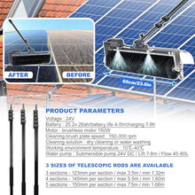 TGBHM Solar Panel Cleaning Kit - 360° Rotating Brush & 10M Hose, Telescopic Water Fed Pole, Electric Photovoltaic Cleaner, 7.5M/24.6Ft Battery-Powered Tool for Efficient Solar Maintenance