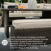 Signature Design by Ashley 3-Piece Patio Sectional with Bench, Brown