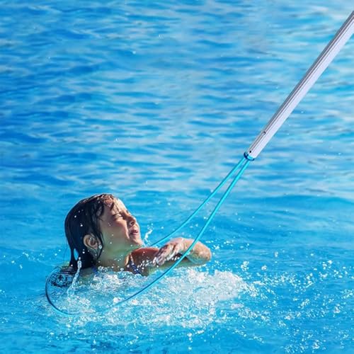 Oracra Pool Safety Hook Special Rescue Hook for Teaching Preserver, Telescopic Aluminum Rod Pool Pole Life Equipment, Commercial Safety Lifeguard Replacement Poles(500cm(16ft) Pole+Hook)