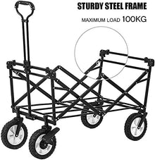 with Canopy Outdoor Coapsible Garden Cart Transport Troey Heavy Duty Folding Portable Hand Cart Outdoor Beach Wagon A Terrain Folding Utility Wagon for ping Camping