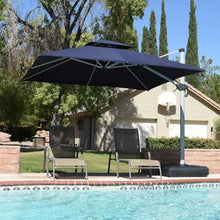 OROTLECT 132" Square Cantilever Umbrella With Base,Navy