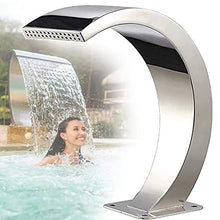 DEHIWI Swimming Pool Stainless Steel Waterfall Fountain Waterfall Spillway Pool Fountain Decoration Pool Water Feature Outdoor Spray Water Curtain,for Pond,Hot Springs,Spa Pool,65cm*30cm