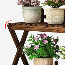 KYTGFH Flower Stand,2 Layer Rack Double Crossover Design Waterproof Sturdy and Stable Living Room Balcony Floor-Standing Fleshy Flower Pot Solid Wood,Brown,6 Sizes,Brown,60cmX30cmX64cm