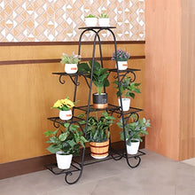 RWGOVLU Flower Stand 9 Tier Plant Stands Indoor Metal Plant Shelf Stand Outdoor Multilayer Potted Planters Display Rack Patio Garden Plant Stand