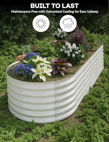 Takywep 2Pcs 10x4x1.5ft Galvanized Raised Garden Bed Beige