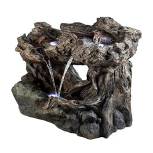 Alpine Corporation WIN924 30" Outdoor 3-Tier Rock Waterfall Fountain with LED Lights, Natural Stone Look, Perfect Garden Water Feature for Patios, Yards, and Landscapes, Gray