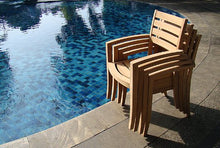 WholesaleTeakFurniture Qty 4 - Travota Stacking Dining Captain Arm Chair - Outdoor Patio Grade-A Teak Wood #WFDCARTV4