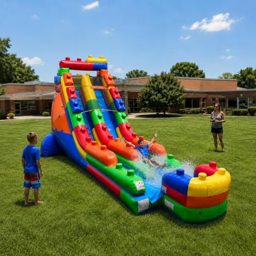 TentandTable 18FT Commercial Inflatable Water Slide & Blower Building Block