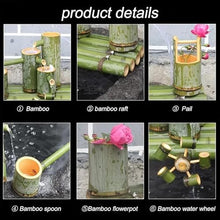GenSDH Natural Bamboo Solar Fountain Kit, Zen Water Feature with Spinning Wheel, Feng Shui Circulating Ornament for Bird Bath, Garden Bowl, Patio, Balcony, Pond, 15.7In,21.7in(55cm)