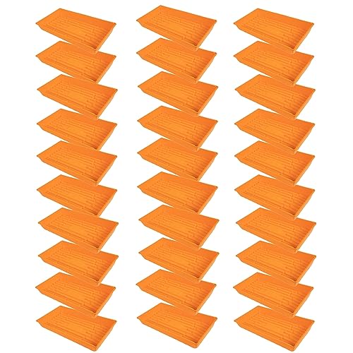SUNPACK 10" x 20" Mega Plastic Seed Starting Tray, Orange, 2.5" (Pack of 30) - No Drainage Holes, Ideal for Greenhouses or Indoor Gardening - Made of Thick, Strong Plastic