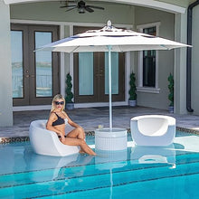 REZVANI FURNITURE STUDIO Tenjam Ripple Wide in Pool Table with Umbrella Hole for Sun Shelf, Ledge Table for Water Depths up to 10", Lounger Side Table (Made-to-Order-Colors) (White)