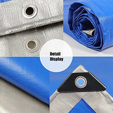 Silver-Blue 0.32mm PE Rainproof Cloth Truck Canopy Tarpaulin Outdoor Awning Garden Plant Waterproof Shade Cloth Pet House Cover Tent (L)