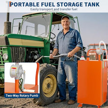 ACEKOOL 45 Gallon Fuel Caddy, Portable Gas Caddy with Pump, Gas Storage Tank with Fuel Transfer Rotary Hand Pump/Wheels for Boat ATV Car Motorcycle, Orange