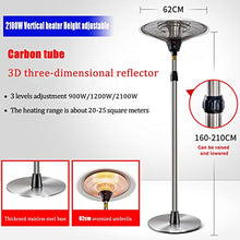 Electric Infrared Patio Heater, Freestanding Adjustable Outdoor Heater, 3 Heat settings, for Indoor/Outdoor, Garage and Backyard