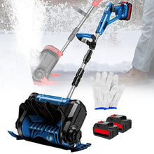 21V Snow Blower Cordless,Home Snow Shovel Has Battery Capacity Display Function with 3.0 Ah Battery,30 cm Clearing Width Electric Snow Blower,3000 RPM,for Driveway,Deck Blue-2batteries