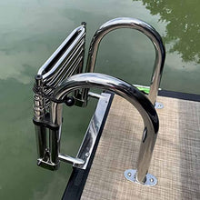 Pool Handrail Handle Grab Rails Swimming Stainless Steel Boat Ladder, Telescopic Folding Ladder for Swim Pool/Boat/Pontoon, 4 Step Stainless Steel