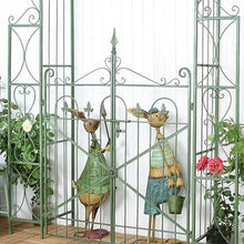 OREKPOT Decorative Garden Arbor, Metal Pergola Arbor with Gate, Wedding Arch for Party Ceremony Climbing Plant Lawn Patio Birthday Bridal Party，180cm/70.9in