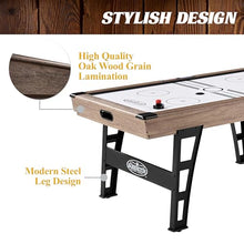Hall of Games Grant 6' Steel Leg Air Hockey Table Wood Grain/Black
