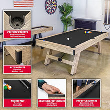 GoSports 8 ft Pool Table with Wood Finish Black