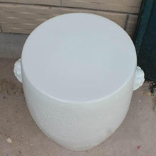 JOYNOW Ceramic Garden Stool Decorative Garden Stools White Lion Head Ceramic Stool Pier Cool Sofa Side Table Vanity Stool Sample Room Drum Stools Garden Stool Ceramic