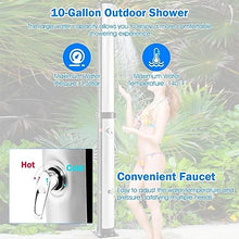 CFDZCP Outdoor Shower kit 10 Gallon Solar Garden Shower W/Rain Shower & Foot Shower, Outside Portable Solar Shower Kit for Outdoor Backyard Pool Beach Spa，Easy Installation