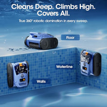 Cordless Robotic Pool Vacuum with Smarter Navigation & Track Drive, Dual 180W Brushless Motors, Wall & Waterline Climbing, 150-Min Runtime, for Inground & Above-Ground Pools up to 2,150 Sq. Ft.