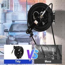 VitalisWorks Pressure Washer Reel, Heavy Duty Steel Pressure Washer Hose Reel, Automatic Retractable Pressure Washer Hose Reel, for Water/Air/Oil (20m)
