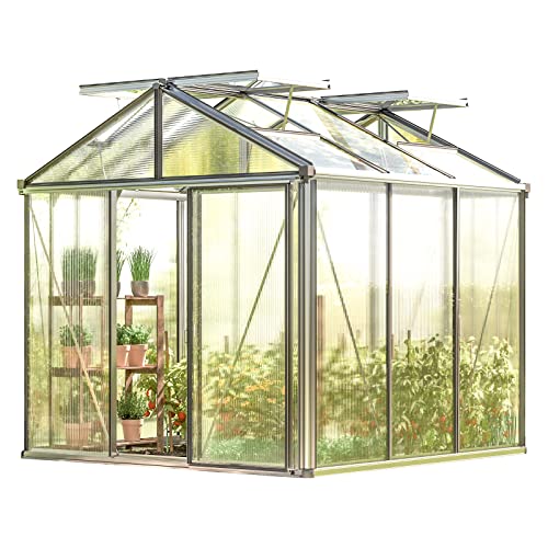 GFP Diamas 21 7.7x7.7 ft Walk in Greenhouse Aluminum