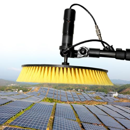 POJGVU Photovoltaic Panel Cleaning Kit, Electric Brush with Water-Fed Pole and Accessories for Efficient Solar Module Maintenance，Single-MainsElectricity