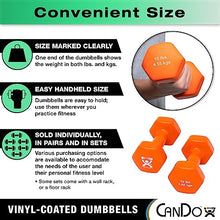 CanDo Vinyl Coated Dumbbells 5 Pairs, 2 Each 1lb through 10lb with Wall Storage Rack - Multicolor
