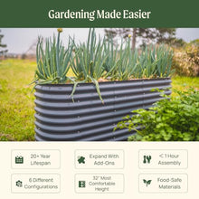 32" Extra Tall Raised Garden Bed Kits, 3.5 x 5 x 2.7ft Raised Planter Box Outdoor, 2 x 6.5 x 2.7ft Deep Root 6 in 1 Modular Metal Raised Beds for Gardening Vegetables Flowers Fruits - Pearl White