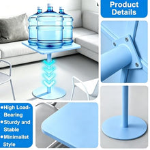 Yopappol Sky Blue Waterproof Square Pedestal Outdoor Table, Sturdy Single Column Bistro Table for Garden Backyard Patio Tea Time, Easy Assembly, Space Saving(48x48x72cm)
