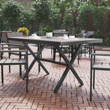 Flash Furniture Commercial Grade 59x35.5 in Metal Dining Table, Gray