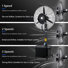 GFJYKDL Industrial Misting Fan - 26in Outdoor Cooling Pedestal Fan with 11 Gallon Tank, 3 Speed Settings for Garden, Patio, Warehouse - Powerful Spray Cooling System,One Color-650mm/26in