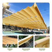 HBOOMOEM Wave Sun Shade, Telescopic Canopy Pergola Cover, Retractable Wave Canopy Pergola Cover, Includes Installation Kit; Suitable for Gazebos, Patios, and Porches.(W:2m/6.56ftxL:18m/59ft)