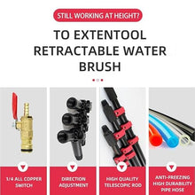 Window Cleaning Rod, Water Supply Retractable Brush with Scraper, Retractable Cleaning Roof Greenhouse, Solar Panels, 3 in 1 Cleaning Tool,10.8 M/35.4 Ft