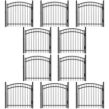 Fencer Wire Heavy Duty Flat Top X-Pattern Decorative Fence Gate Black, 4FT x 4FT, Pack of 10