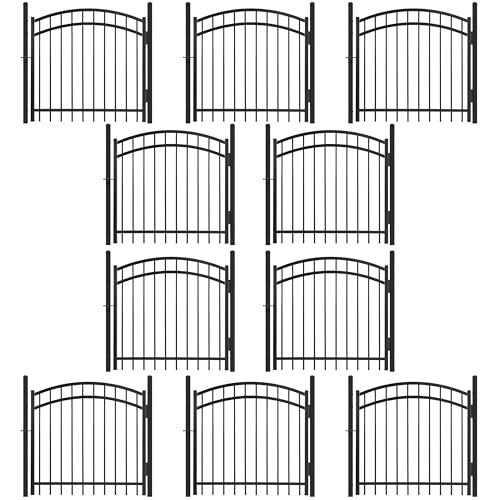 Fencer Wire Heavy Duty Flat Top X-Pattern Decorative Fence Gate Black, 4FT x 4FT, Pack of 10