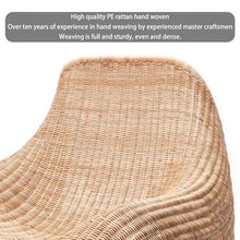 Apk i bc Indoor Rattan Balcony Single Breathable Armchair, Portable Comfortable Sturdy and Durable Suitable for Outdoor Use in Living Rooms(Khaki,104 * 89 * 85CM)