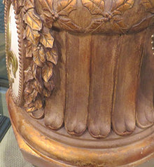 MY SWANKY HOME Ornate Gold Monogrammed Greenery Planter Urn | Indoor Outdoor Pedestal Garden Tree Pot
