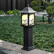 KADELONG Outdoor Waterproof Lawn Lights Glass Shade External Yard Lamps V-intage Garden Landscape Path Lights IP42 Outside Pathway Walkway Driveway Lighting Fixture H27.19in,Chandelier Lighting