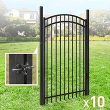 Fencer Wire Heavy Duty Flat Top X-Pattern Decorative Fence Gate Black 6FT x 4FT