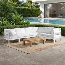 Outdoor Escape White Fabric Outdoor Patio Modular Sectional, Weatherproof Upholstery, Spacious 120-Inch Width, Outdoor Lounge, Entertaining
