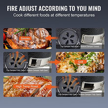 24" Ceramic Barbecue Grill Smoker Portable Round Outdoor Grill for Patio