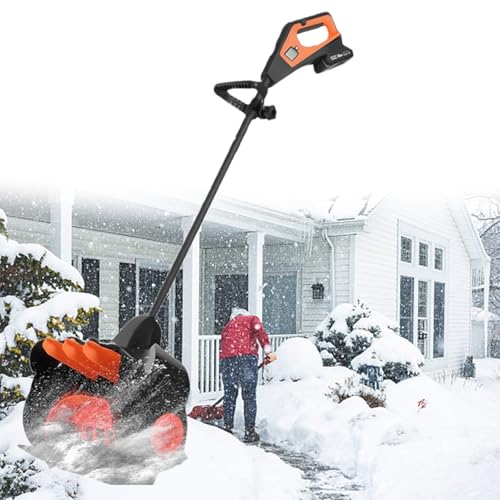 GESAIDES 21V Cordless Electric Snow Shovel, 41cm Wide, Brushless Motor, 2 Battery, Fast Charger, for Driveway, Patio, and Deck Clearinge
