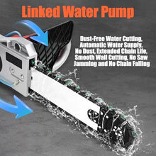Electric Concrete Chainsaw with Diamond Chain, 2 Chains & 2 Guide Bars, 35CM Handheld Wet Cutting Machine for Granite, Reinforced Concrete, and Masonry Work